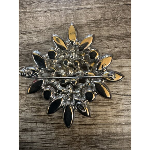 Vintage Weiss Austrian Rhinestone Brooch 1942 Crystal Flower Pin Elegant Stateme - Picture 5 of 8